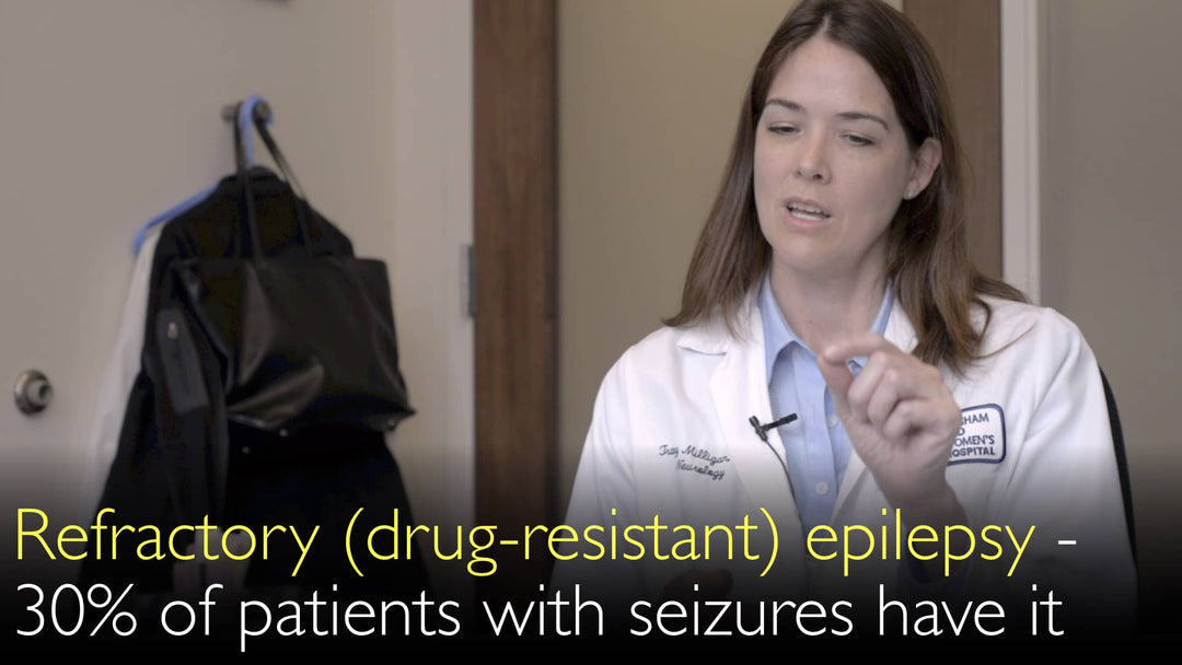 Epilepsia refratária. Cerca de 30% dos pacientes com crises epilépticas apresentam epilepsia farmacorresistente.