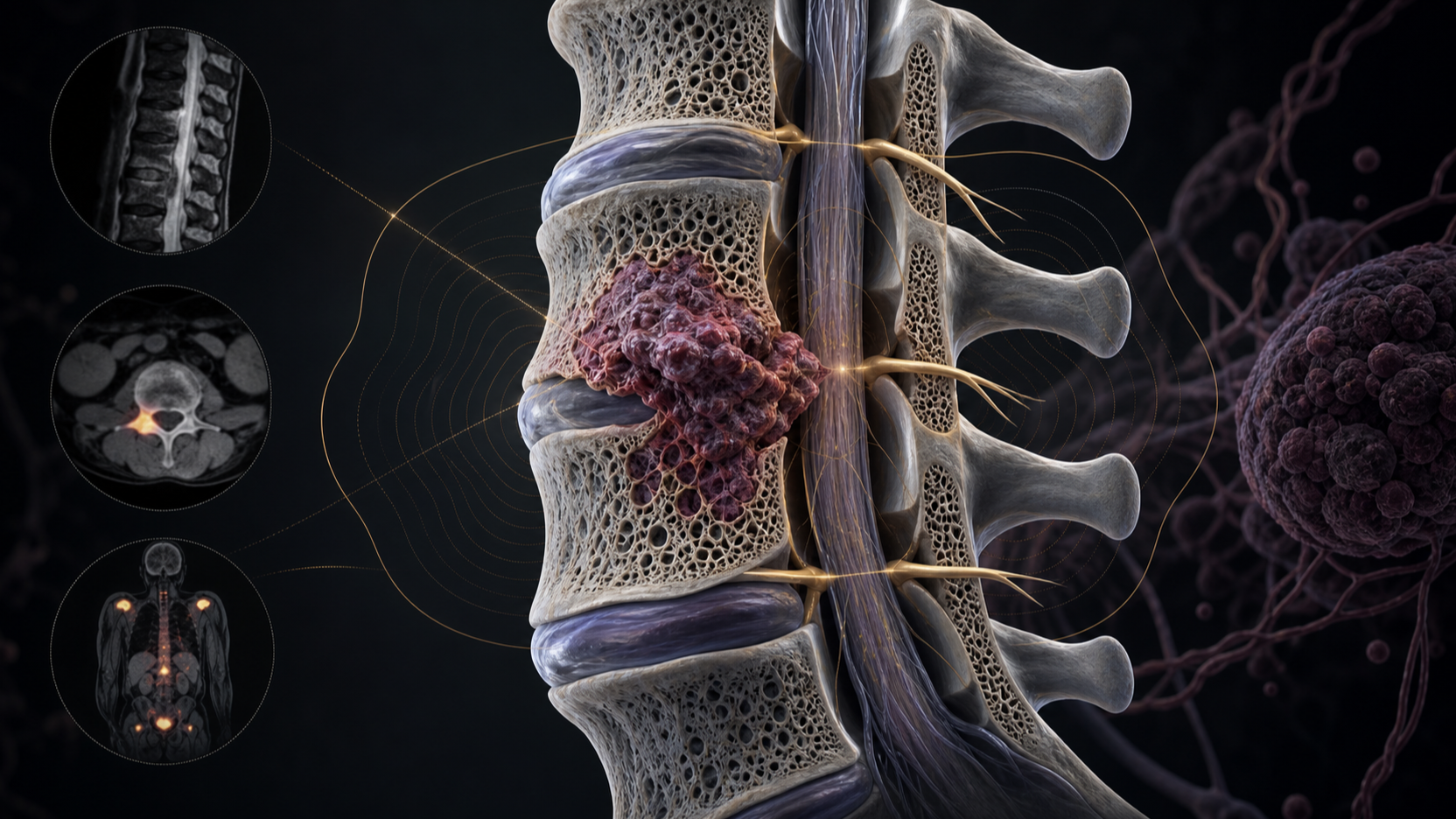 Original medical illustration for: A Comprehensive Patient Guide to Diagnosing and Treating Spinal Metastases